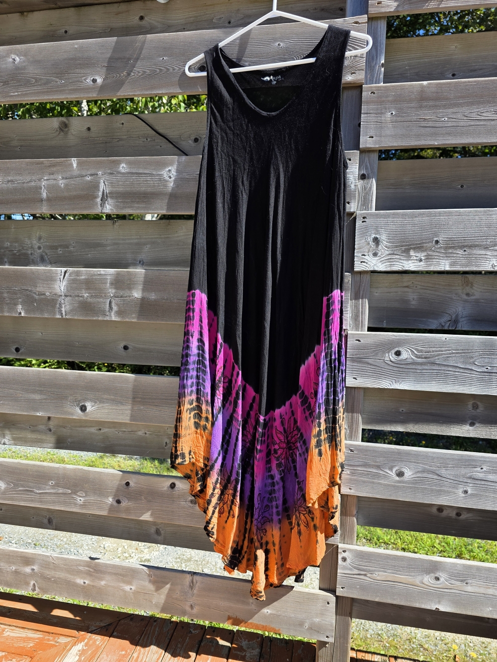 Tie-Dye Handkerchief Hem Dress/Beach Cover | One Size